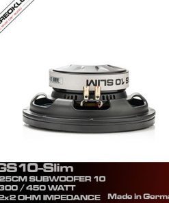 Gladen Audio GS10-Slim ALLROUND subwoofer – bagside med terminal