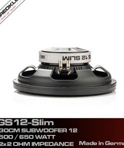 Gladen GS12-Slim subwoofer set fra siden med terminaler