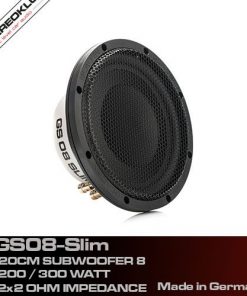 Gladen Audio GS08-Slim ALLROUND subwoofer with protective grille