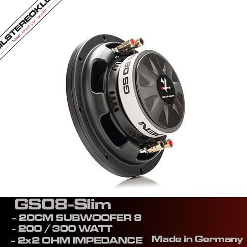 Gladen GS08-Slim ALLROUND subwoofer steel basket and cone